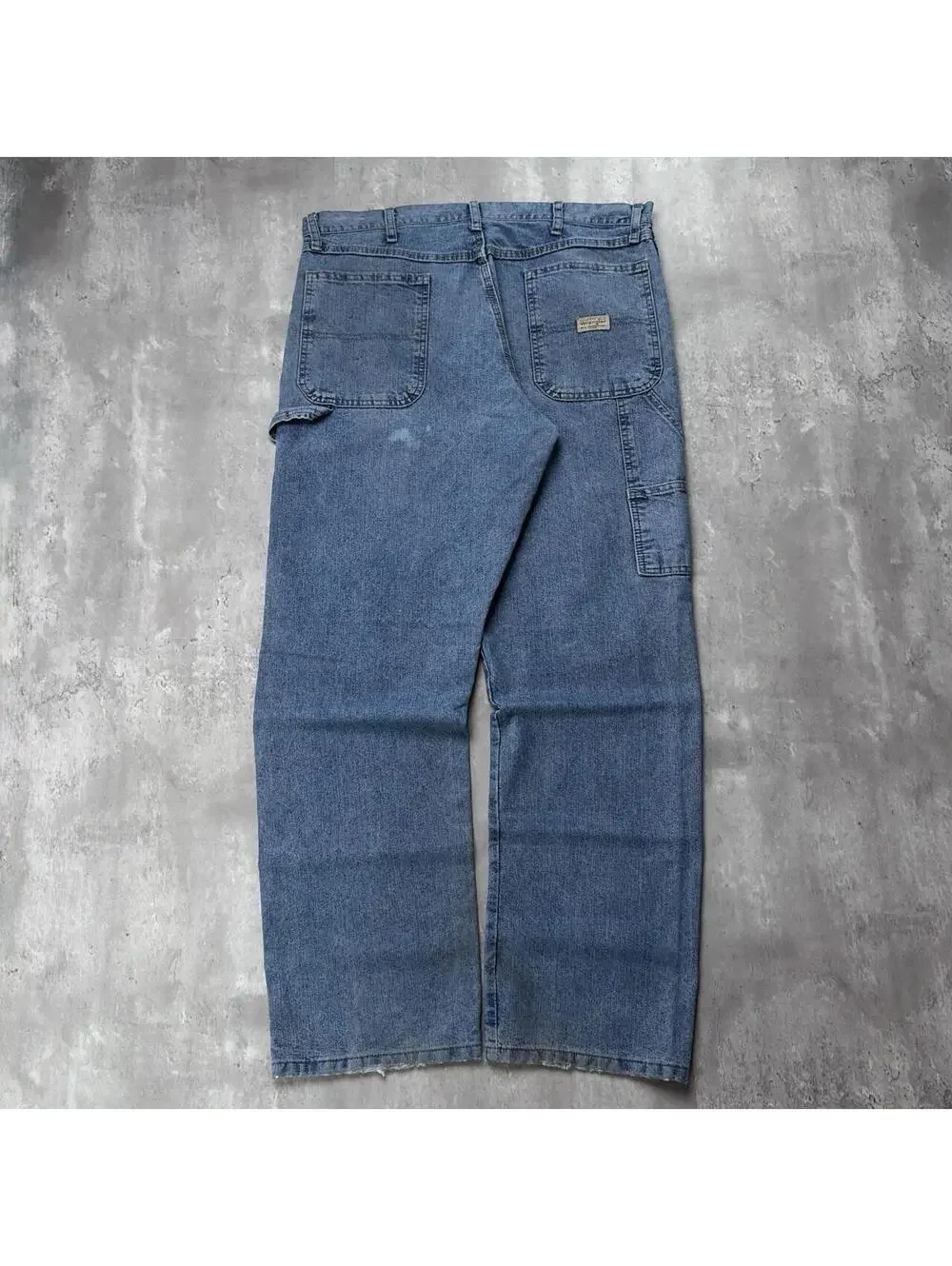Y2K Blue Wrangler Grunge Baggy Carpenter Distressed Skater Denim Jeans